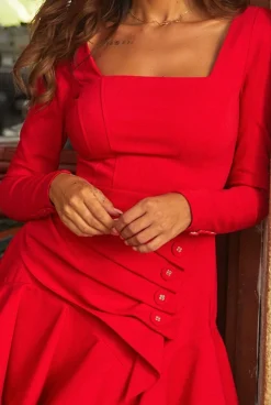 Sale Aisha - A Cocktail Dress In A Red Shade Women Wedding