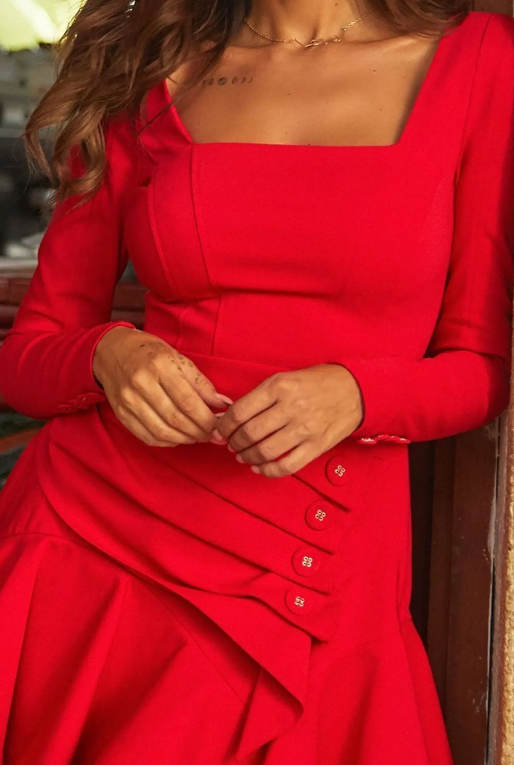Sale Aisha - A Cocktail Dress In A Red Shade Women Wedding