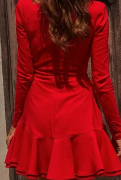 Sale Aisha - A Cocktail Dress In A Red Shade Women Wedding