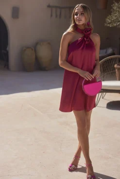 Clearance Allen - Satin Mini In Ruby Shade Women Wedding