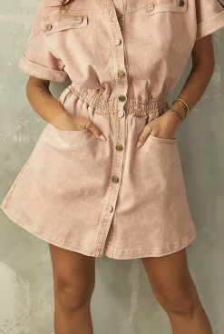 Clearance Ally - Pink Jeans In The Form Of A Kimono Women Date