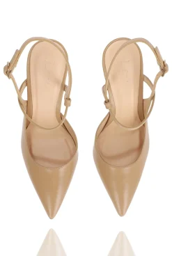 Discount Aude - Beige Natural Leather Pumps Women Shoes