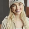 Discount Beige Winter Beanie With Lou Logo Women Winter Hats