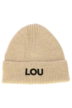 Discount Beige Winter Beanie With Lou Logo Women Winter Hats