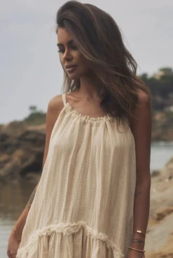 Outlet Bina - Boho Beige Maxi Dress Women Every Day