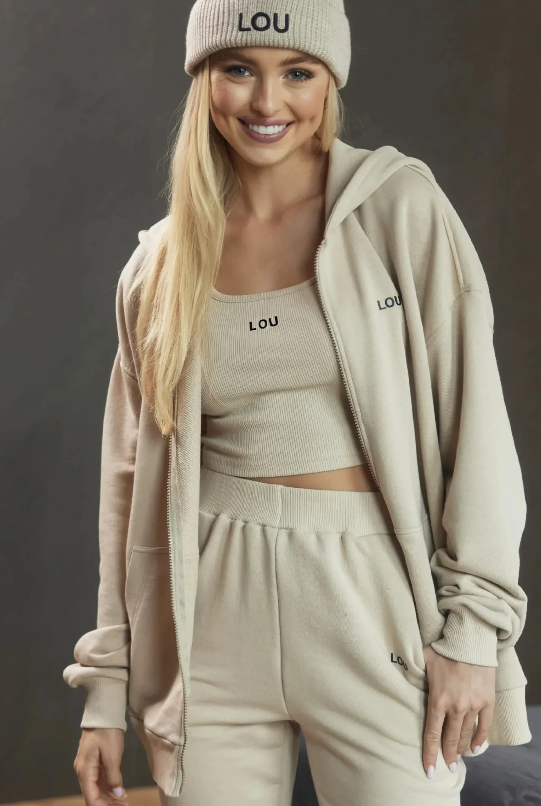 Flash Sale Boston Set - Comfortable Beige Tracksuit Set Women Tracksuits