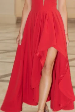 Outlet Bride - Sweeping Red Dress Women Wedding