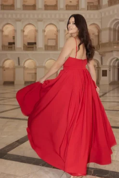 Outlet Bride - Sweeping Red Dress Women Wedding