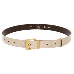 Online Charo Belt - Women'S Belt In Ecru Shade With Gold Buckle And Subtly Engraved Lou Logo. Women Belts