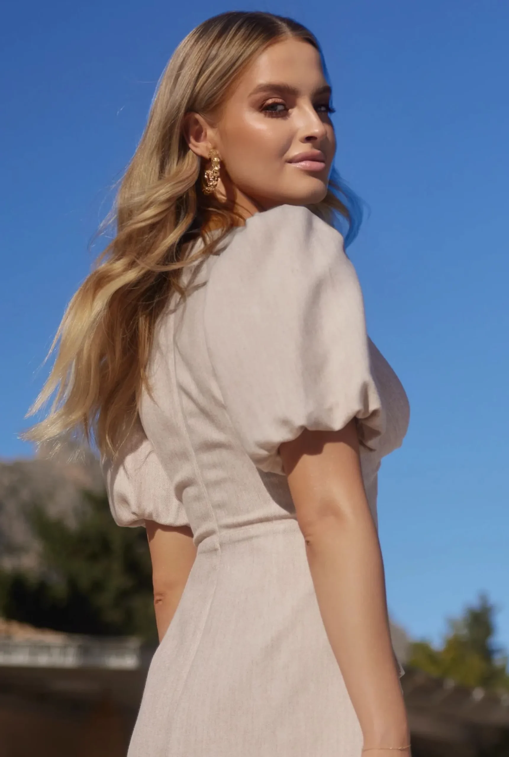 Fashion Coni - Elegant Spring Dress With Buffs, Embellished Knots And Pockets Women Every Day
