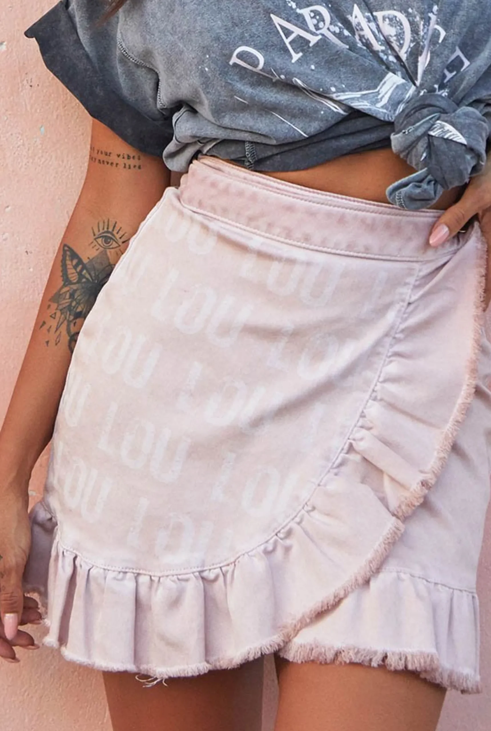 Hot Danica - Powder Skirt With A Subtle Logo Design Women Skirts