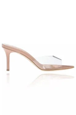 Clearance Femi - Light Pink Heeled Shoes With Transparent Strap Women Shoes