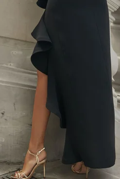 Outlet Fernanda Black - Maxi Dress In Black With Character Women Wedding