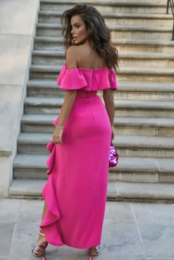 Cheap Fernanda Pink - Maxi Dress In Intense Pink Women Wedding