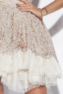 Shop Grace - Lace Dress In Shades Of Beige Women New Year'S Eve