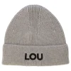 Fashion Grey Winter Beanie With Lou Logo Women Winter Hats