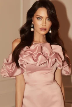 Discount Hemani - Mini Corset Dress In Delicate Pink With Crinkled Collar Women Wedding