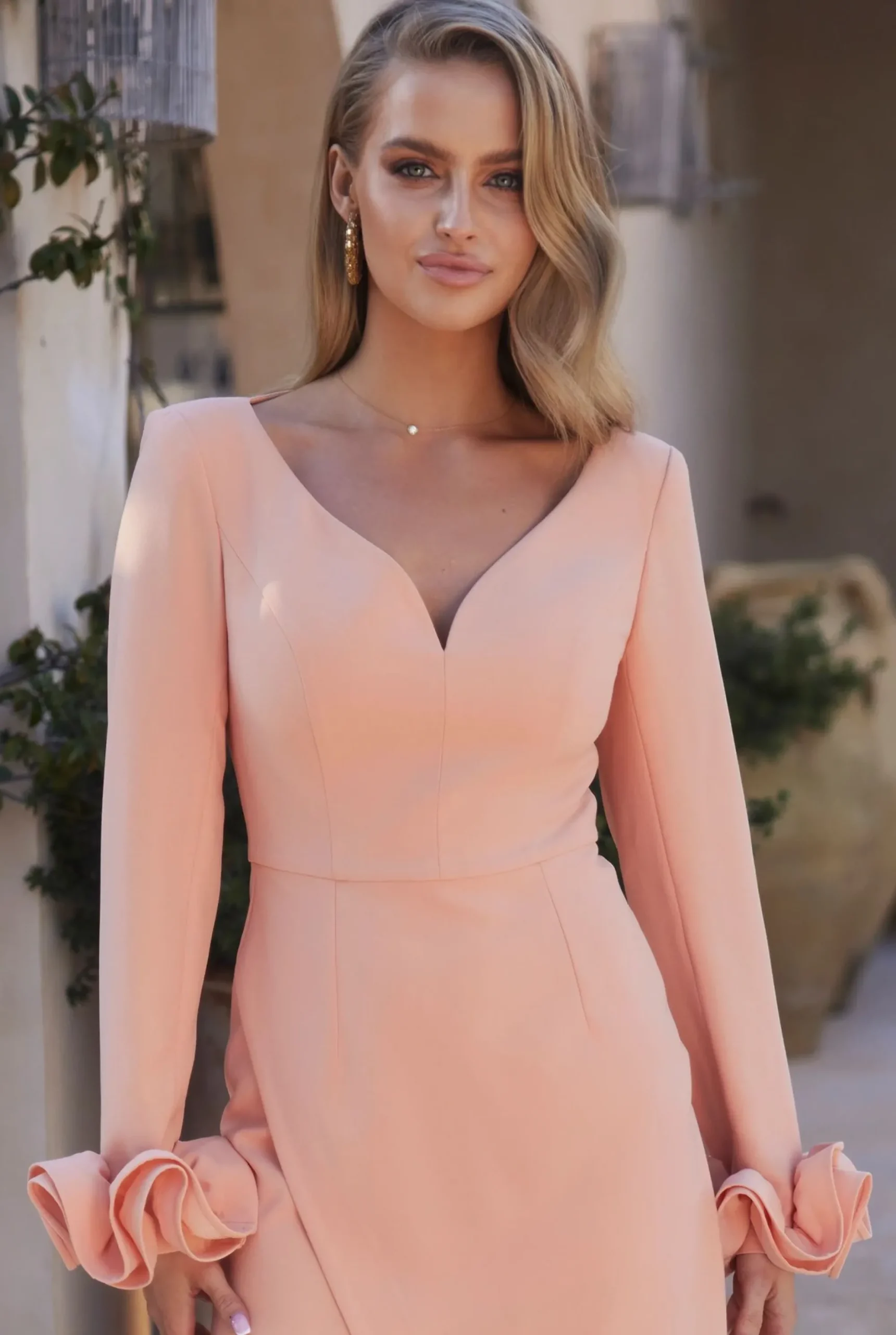Fashion Infinity - Long Sleeve Dress With Fancy Finish Women Wedding