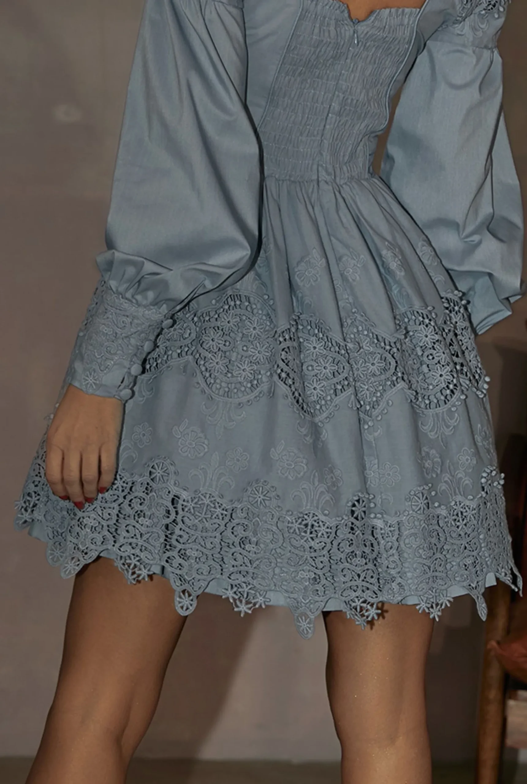 Cheap Iowa - A Blue Boho Dress With Embroidery Women Every Day