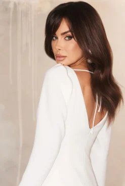Store Irelia - Elegant Mini Dress With Brooch In Ecru Shade Women Every Day