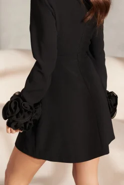 Best Sale Janelle - Black Mini With Fancy Neckline Women Wedding