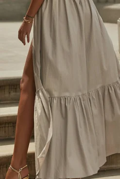 Cheap Kamalla Gray - Maxi Dress In A Natural Style Women Every Day