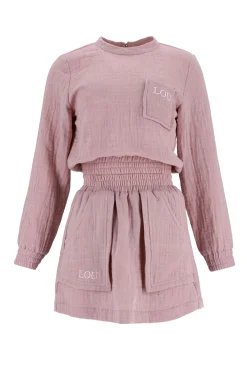 Outlet Kama - Pink Tracksuit Set With Mini Skirt And Embroideries Women Every Day