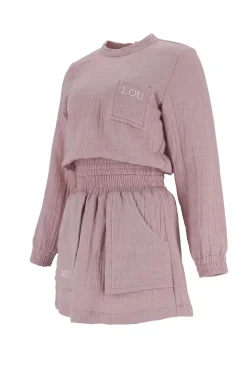 Outlet Kama - Pink Tracksuit Set With Mini Skirt And Embroideries Women Every Day