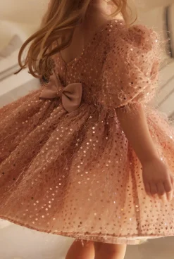 New Kimi - Children'S Mini Dress With Buffs And Embellished Bow Women Kids