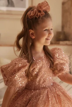 New Kimi - Children'S Mini Dress With Buffs And Embellished Bow Women Kids