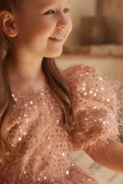 New Kimi - Children'S Mini Dress With Buffs And Embellished Bow Women Kids