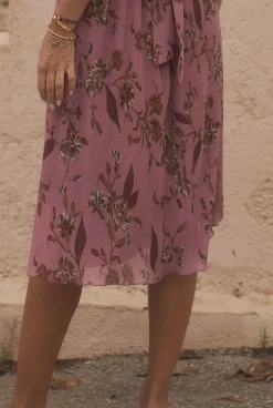 Best Lavinia - Midi Dress In Dirty Pink With Floral Prints Women Wedding