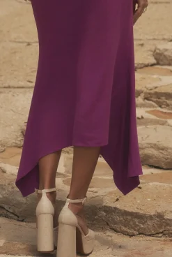 Hot Medea - Set Of Corset And Midi Skirt In Fuchsia Color Women Every Day