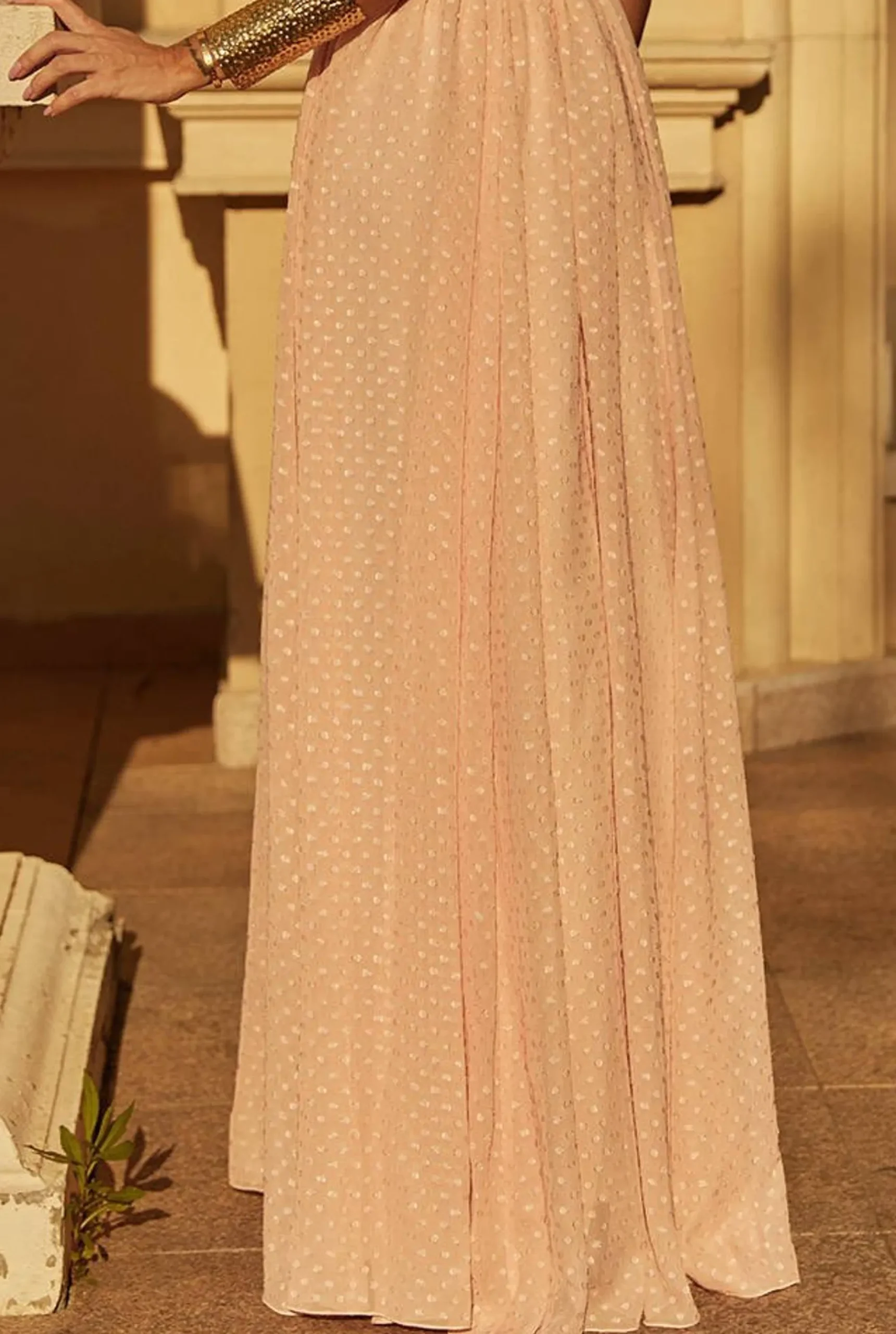 Store Nanotti - Airy Maxi Dress In Peach Shade Women Every Day