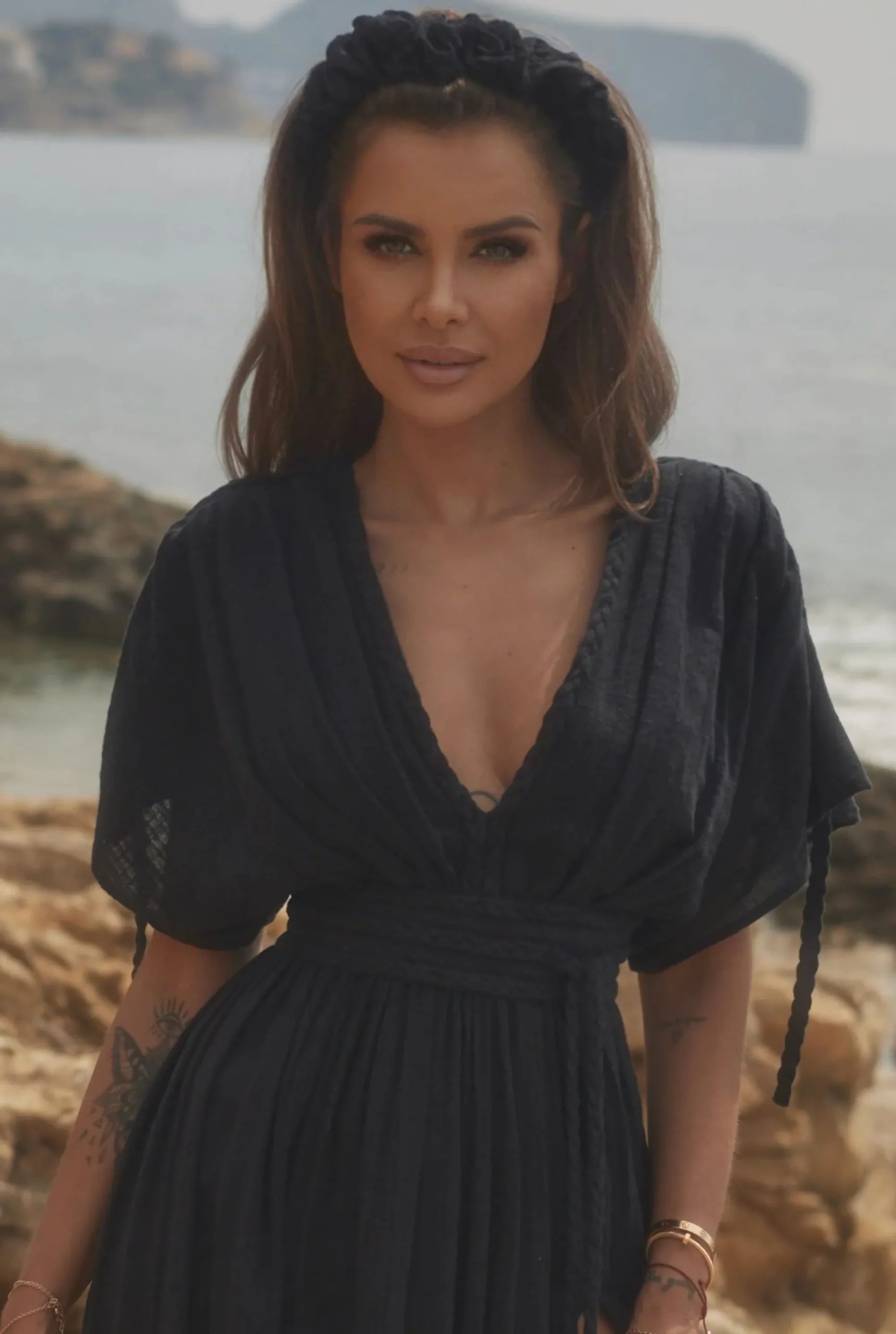 Cheap Nefre - Black Boho Style Maxi Dress With Kimono Sleeves Women Every Day