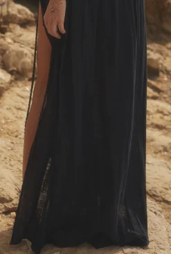 Cheap Nefre - Black Boho Style Maxi Dress With Kimono Sleeves Women Every Day