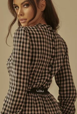 Store Odetta Pink - Comfortable Set In Pink Check Women Sets
