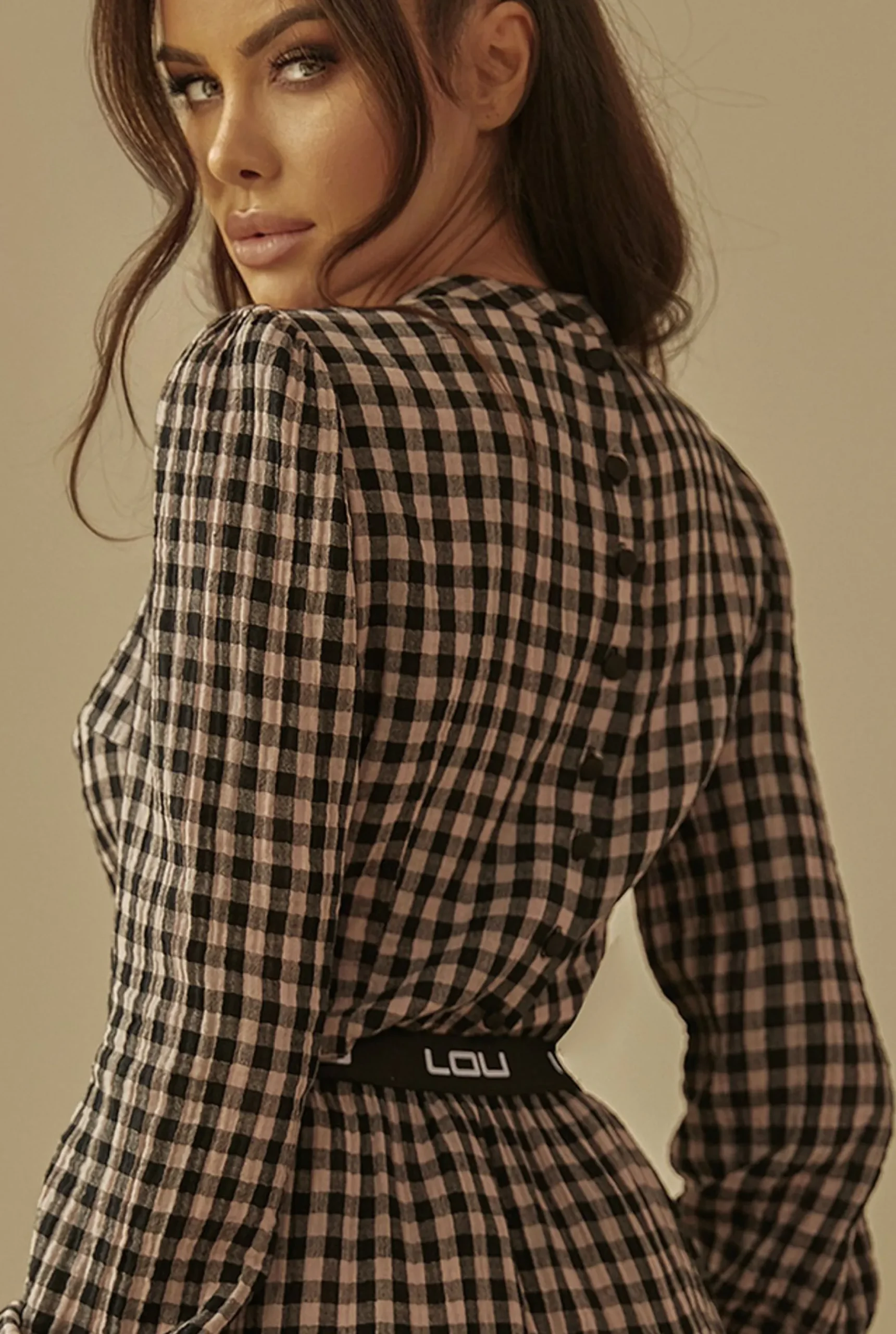 Store Odetta Pink - Comfortable Set In Pink Check Women Sets