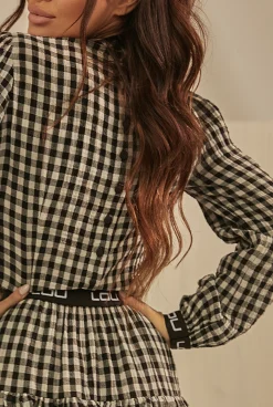 New Odetta Set Beige - Comfortable Set In Black Check Pattern Women Sets