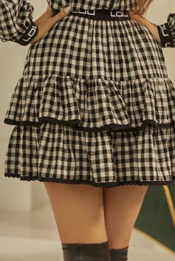 New Odetta Set Beige - Comfortable Set In Black Check Pattern Women Sets