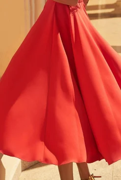 Best Ophelia Red - Feminine Midi Dress In A Shade Of Red Women Wedding