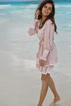 Outlet Pascadore - A Boho Style Dress With A Loose Cut And Long Sleeves Women Every Day