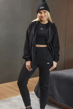 New Saura Black Unzipped - Comfortable Sweatshirt In Black With Zipper Women Tracksuits