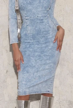 Flash Sale Tamara - Midi Denim Dress In Blue Women Every Day