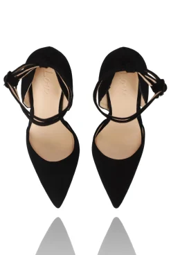 Cheap Terry - Black Suede Stilettos With Covered Toes Women Shoes