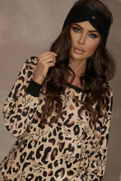 Discount Tracksuit Mouros - Velor Tracksuit With A Loose Cut In A Leopard Print Women Sets