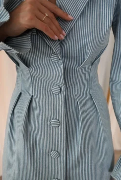 Hot Vari - Blue Denim Mini Dress With Neckline Women Wedding