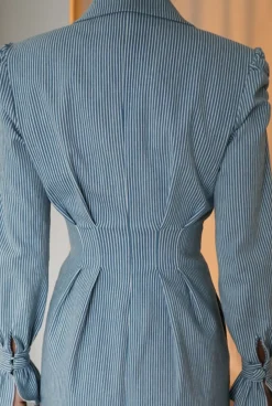 Hot Vari - Blue Denim Mini Dress With Neckline Women Wedding