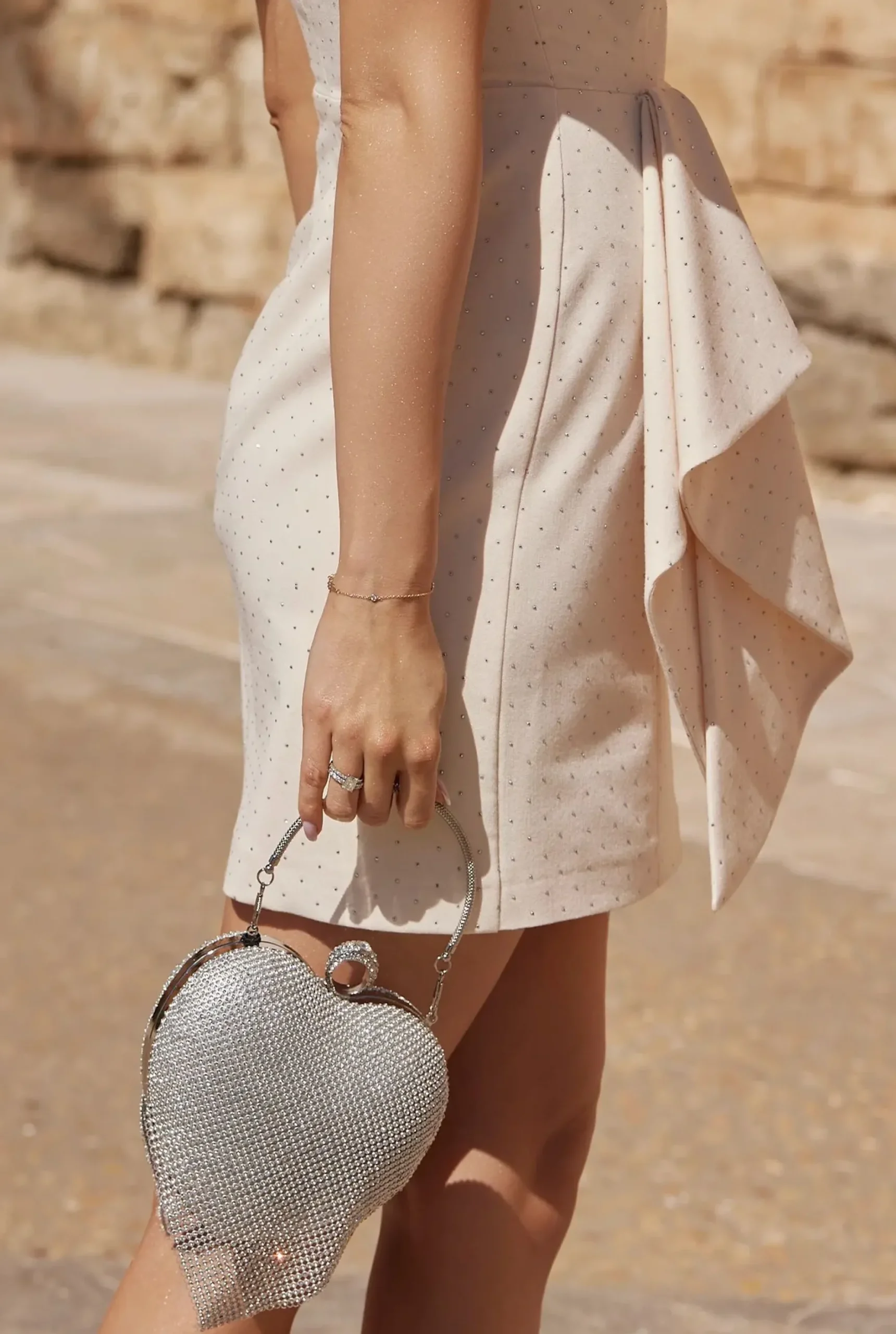 Outlet Verdi - Elegant Dress With Embellished Jets And Unique Creases Women Christening