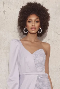 Sale Vicki - Asymmetrical Dress In A Shade Of Gray Women Wedding